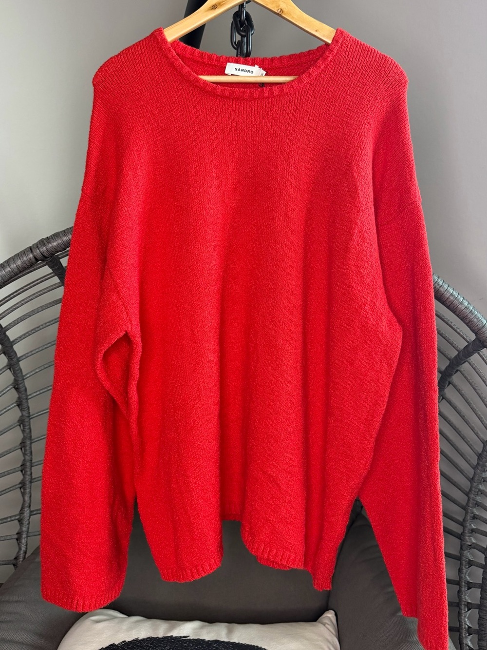 Sandro Red Crew & Scoop Neck Knit Sweater